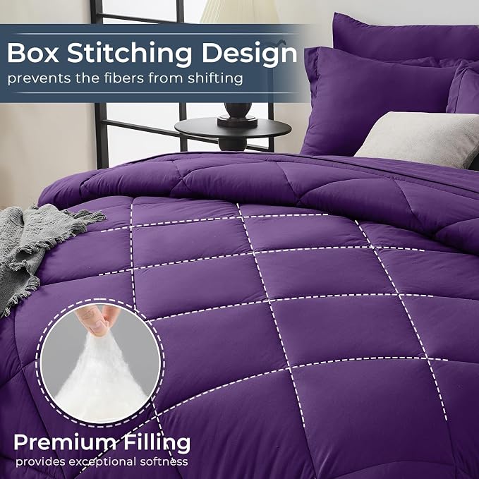 HEVUMYI Purple Twin Comforter Set - Image 4