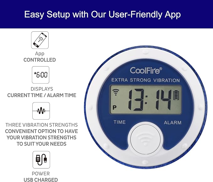 Coolfire Vibrating Alarm Clock Wristband, Silent Wake-Up Watch - Image 4