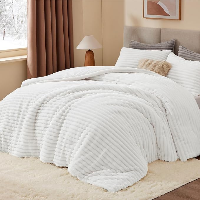 BEDELITE Fleece Oversized Queen Comforter Set -Super Soft & Warm Fluffy Bright - Image 2