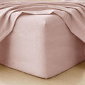 MooMee Fitted Bottom Sheet Only 100% Washed Cotton Linen Like Textured by MOOMEE