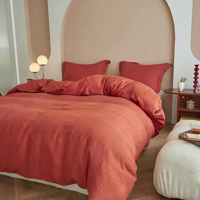 Simple&Opulence 100% Linen Duvet Cover Set 3pcs Basic Style Natural French - Image 6