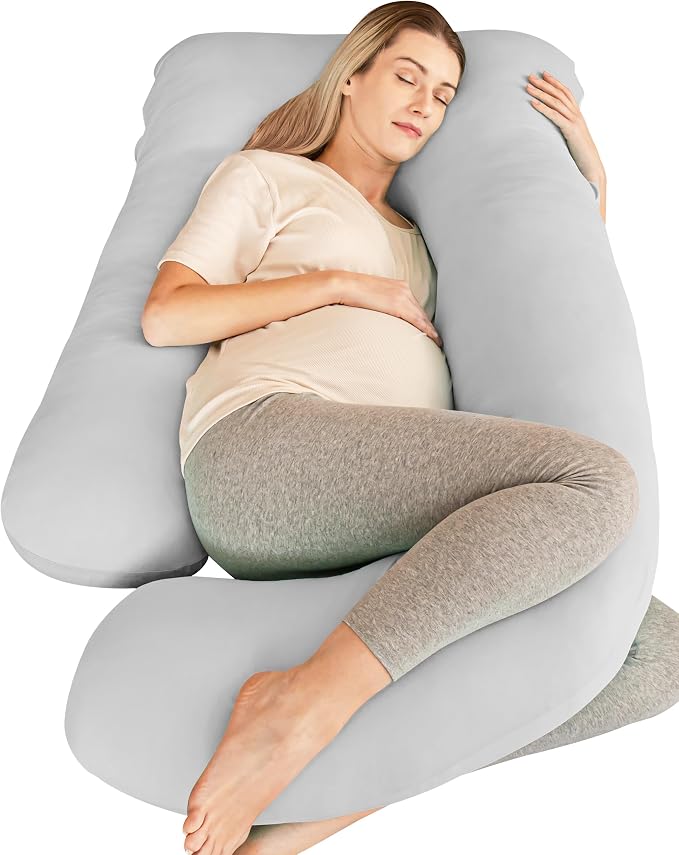 Cute Castle Cooling Cover Pregnancy Pillows, Soft U-Shape Maternity Pillow by Cute+Castle