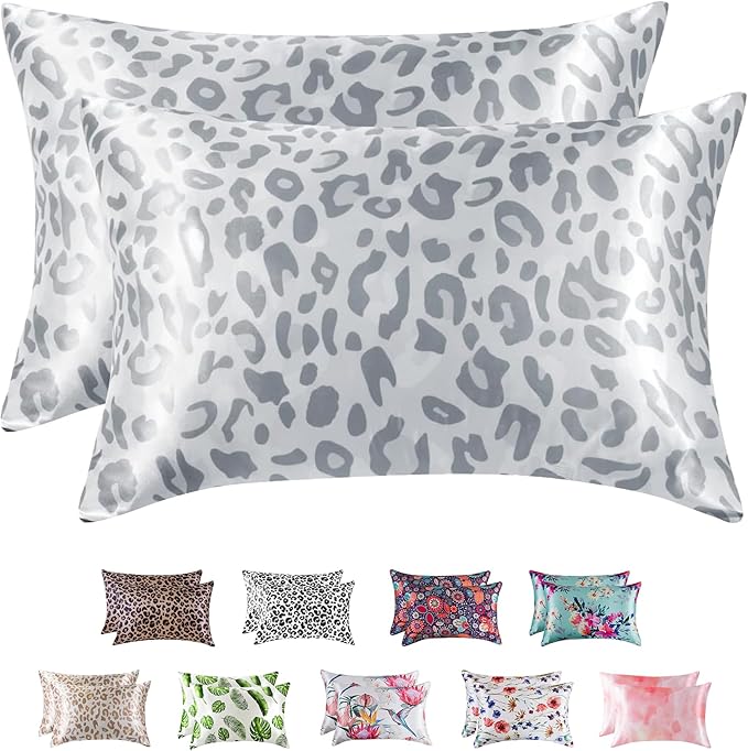 MR&HM Satin Pillowcase for Hair and Skin, Silk Satin Pillowcase 2 Pack by MRHM