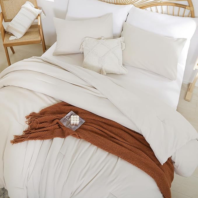weigelia Beige Comforter Queen Size 3PCS Bed Comforter - Image 5