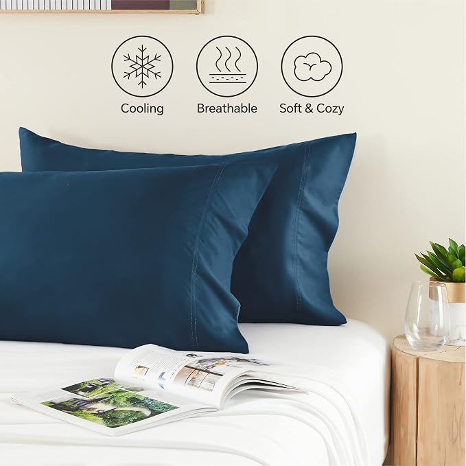 BEDELITE King Size Pillow Cases Set of 2, Rayon Derived from Bamboo, Cooling - Image 4