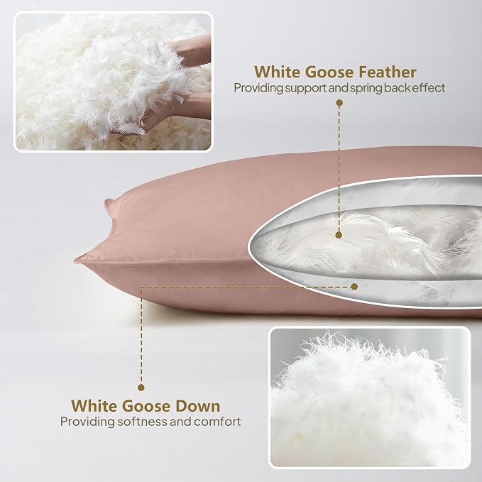 Goose Down Body Pillows for Adults, Large Body Pillow for Side Sleeper - Image 4