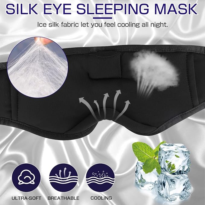 LC-dolida Sleep Headphones, Sleep Mask Bluetooth Wireless Music Eye Mask - Image 2
