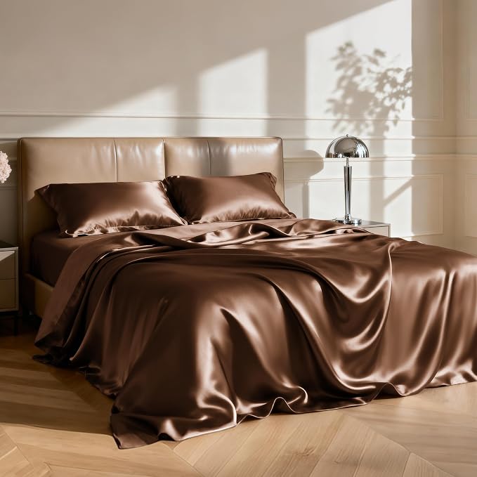 Love's cabin 4Piece California King Satin Bed Linen Set, Deep Pocket, Luxury - Image 2