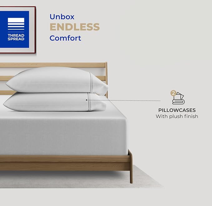 Thread Spread 100% Cotton King Size Pillow Cases Set of 2 - Image 3