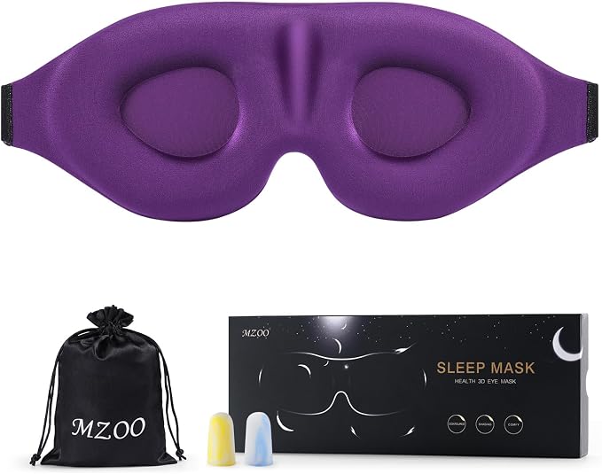 MZOO Luxury Sleep Eye Mask for Side Sleeper Men Women, Zero Eye Pressure 3D by MZOO