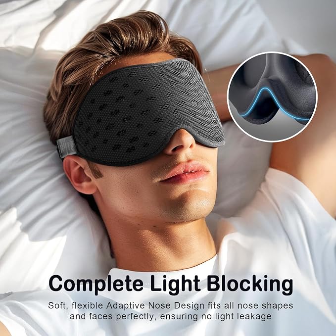 LitBear Breathable Sleep Mask, 3D Eye Mask Sleep - Image 4