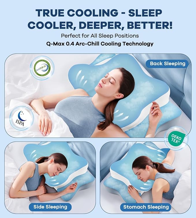 DONAMA Cervical Pillow for Neck and Shoulder Pain Relief, Cooling Contour - Image 6