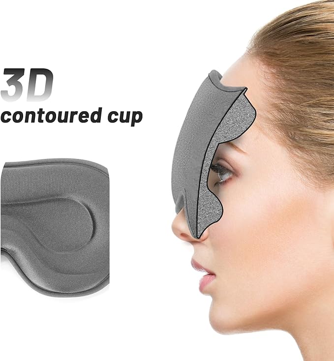 Sleep Eye Mask for Men Women, Sleeping Mask for Side Sleeper, Travel Blackout - Image 3