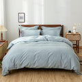 Simple&Opulence 100% Washed Linen Duvet Cover Set 5pcs Basic Style Natural by SimpleOpulence