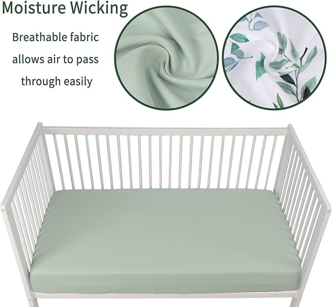 GUNTAIL Baby Crib Sheets for Boys Girls, 2 Pack Fitted Crib Sheet for Standard - Image 3
