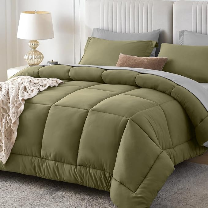 Sasttie Full Size Comforter Sets, 7 Pieces Reversible Bed in a Bag Full by SASTTIE