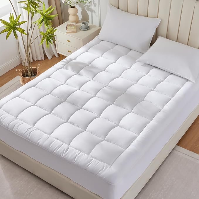CozyLux King Size Mattress Pad Pillow Top Cotton Cooling Mattress Topper 8-21" - Image 8