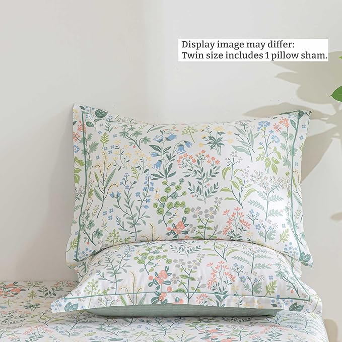 LEMIROE Floral Cotton Comforter Twin Size - Image 4