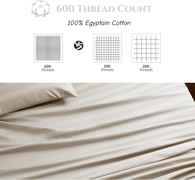 Cotton Flat Sheets Only, 600 TC 100% Cotton Flat Sheet Top Sheet Only, King - Image 3