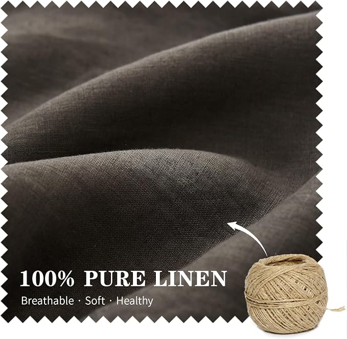 Simple&Opulence 100% Linen Lumbar Pillow Cover 12 x 20 Inches Set of 2 - Image 2