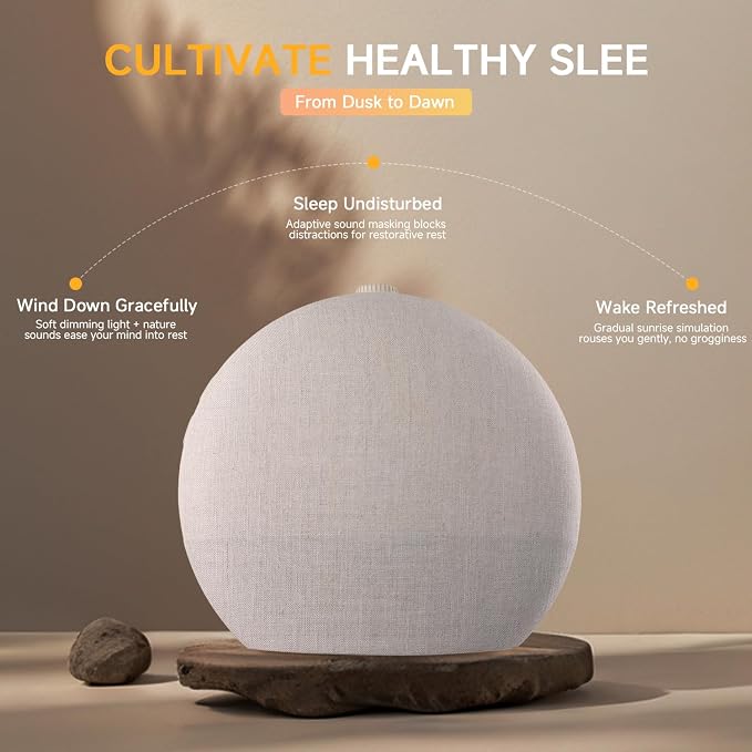 Geuuap Sunrise Alarm Clock White Noise Sound Machine - Image 6