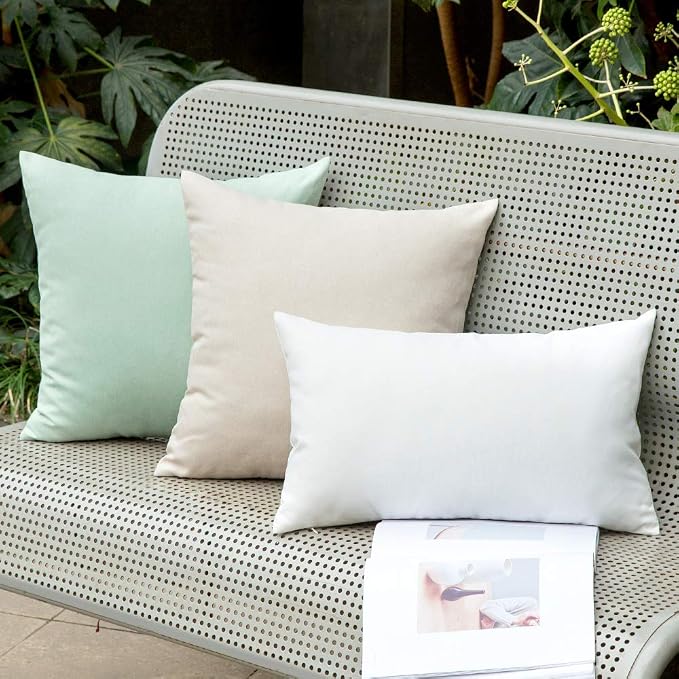 MIULEE Pack of 2 Decorative Outdoor Solid Waterproof Throw Pillow Covers Faux - Image 7