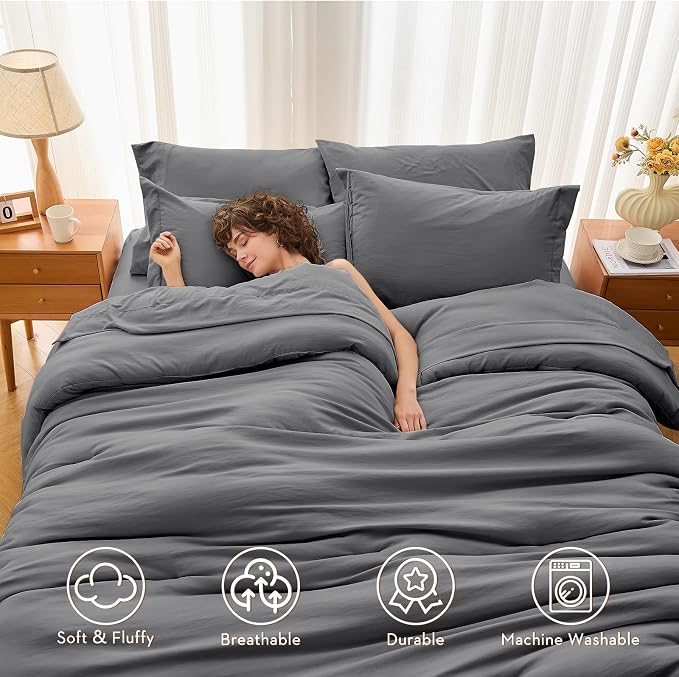 MUXHOMO 5 Pieces Twin Comforter Set, Soft Bed in a Bag Twin Size, All Season - Image 2