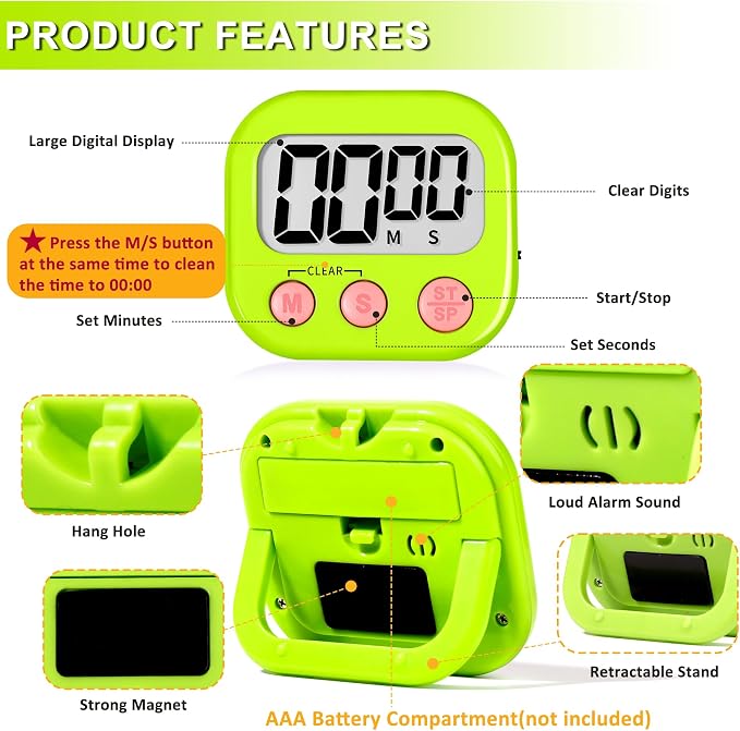ZILLEEN Classroom Timer for Kids Teachers 2 Pack Digital Timers - Image 6