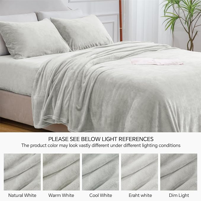 BEDELITE Flannel Sheets Full Size Light Grey - Image 9
