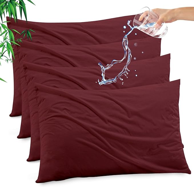 Gogreen Bamboo Rayon Waterproof Pillow Protector, Breathable Pillow Cover by GOGREEN