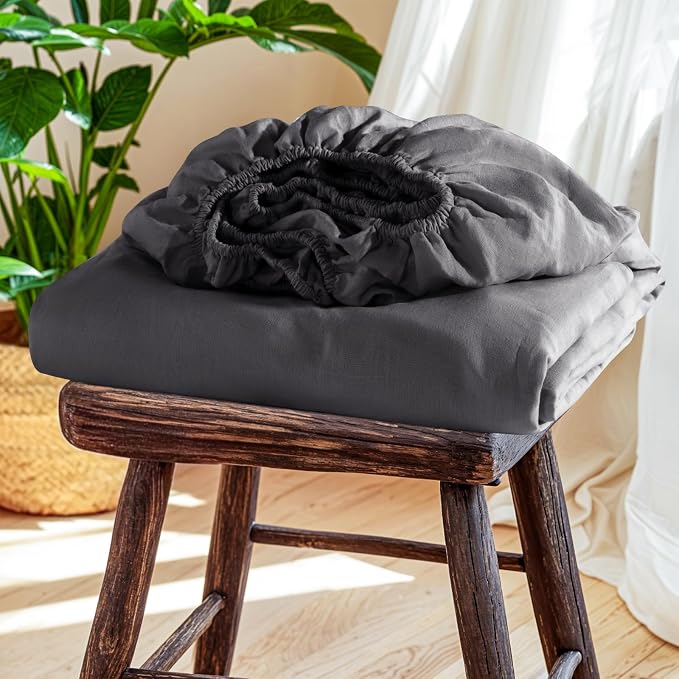 SONORO KATE 100% French Linen Fitted Sheet by SONOROKATE