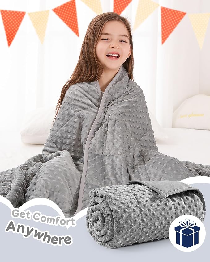 Kivik Weighted Blanket 10lbs, Small Minky Dotted Blankets, Soft Heavy Blanket - Image 6