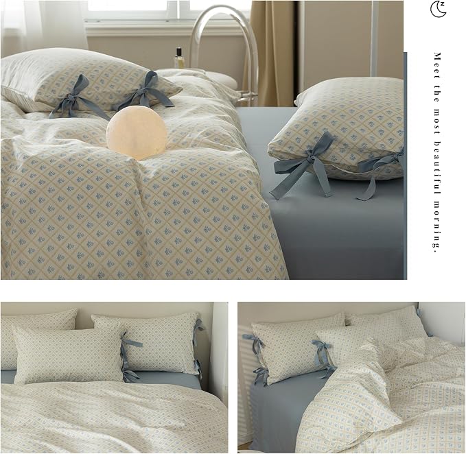 mixinni Blue Floral Duvet Cover Set King - Image 7