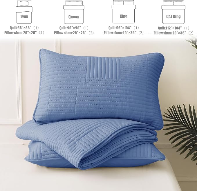 Whale Flotilla Ultra Soft King Quilt Bedding Set, Lightweight Microfiber Bluish - Image 6