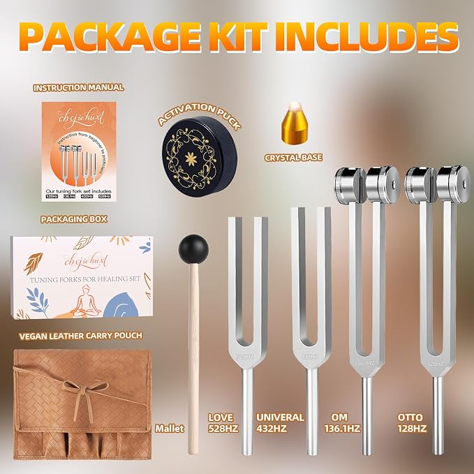 Tuning Forks for Healing, Medical-Grade Weighted & Unweighted Tuning Forks Set - Image 2