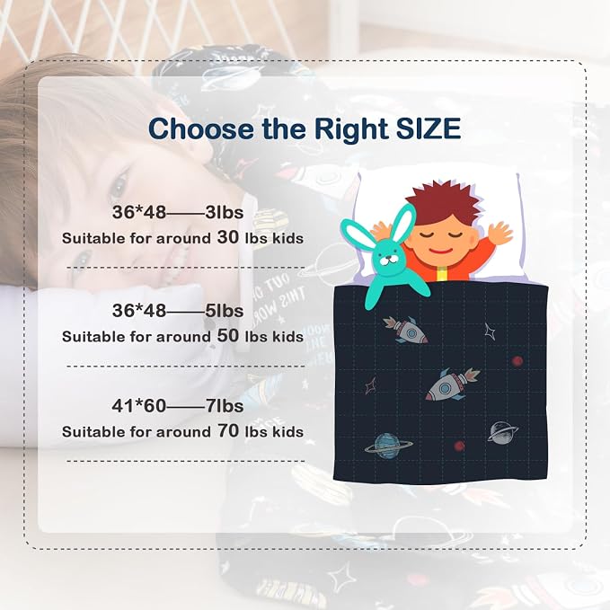 Sivio Weighted Blanket 5lbs, Universe Cooling Weighted Lap Blanket, Breathable - Image 5