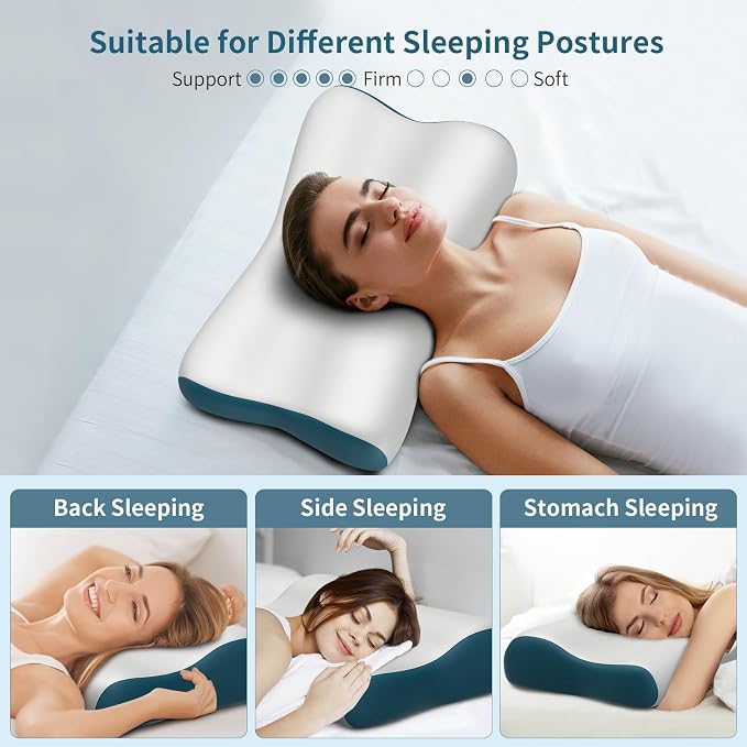 Cervical Neck Pillow for Pain Relief, Contour Memory Foam Pillows Ergonomic - Image 5
