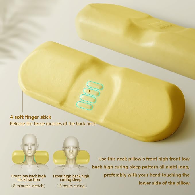 Cervical Neck Pillows for Pain Relief Sleeping, Memory Foam Neck Bolster Pillow - Image 4