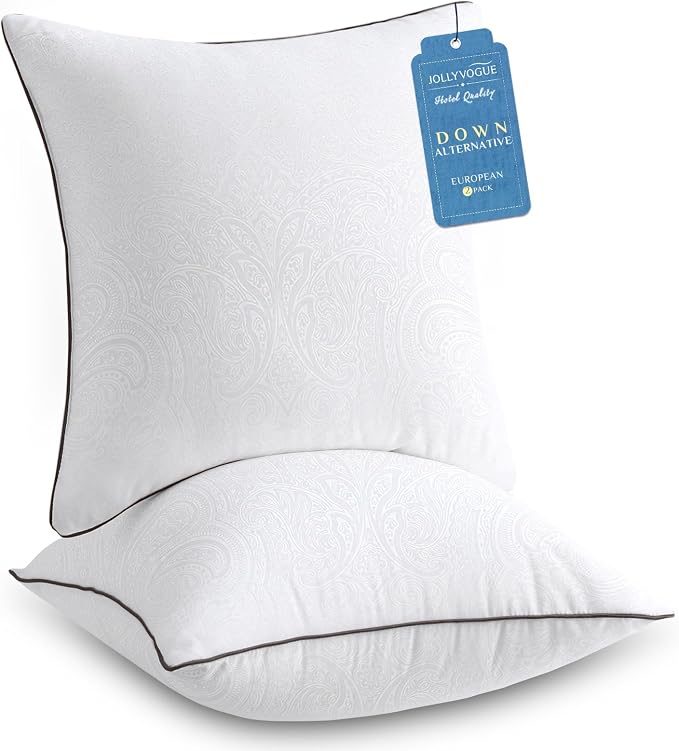JOLLYVOGUE Euro Pillows for Sleeping, Soft and Supportive Throw Pillows for by JOLLYVOGUE