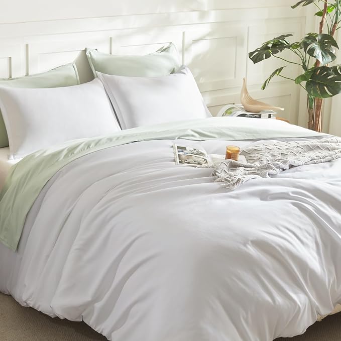 Litanika White Comforter Full Size Set, 3 Pieces Lightweight Solid Bedding - Image 5