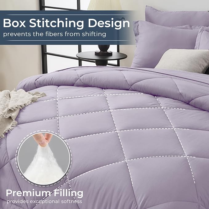 HEVUMYI Queen Purple Comforter Set - Image 4