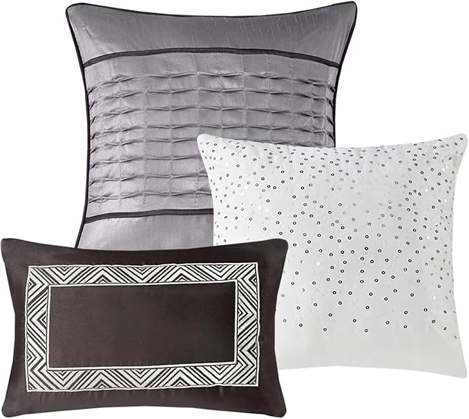 Madison Park Queen Quilt Set Lustrous Jacquard & Glitter Accent Coverlet Set - Image 17