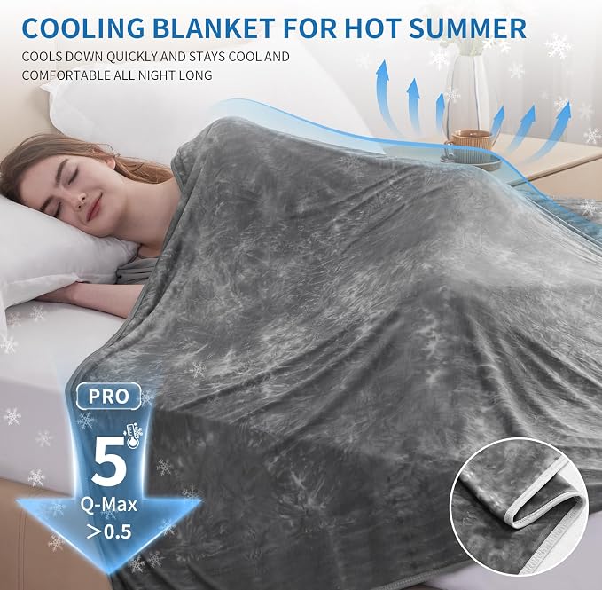 Guohaoi Cooling Throw Blanket for Hot Sleepers, Decortive Tie Dye, Arc-Chill - Image 2