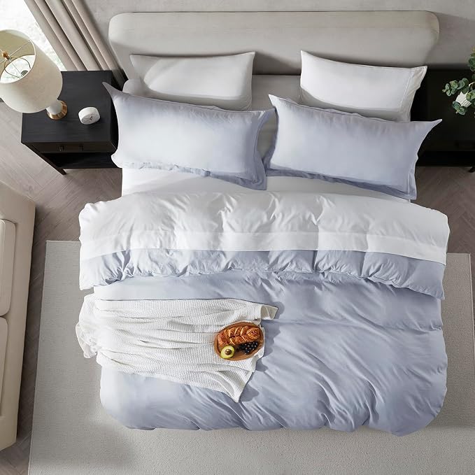 Nestl Ice Blue California King Duvet Cover Sets - Image 5