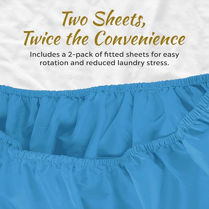 Microfiber 2 Twin XL Fitted Bottom Bed Sheets 1800 Ultra Soft and Comfy - Image 3