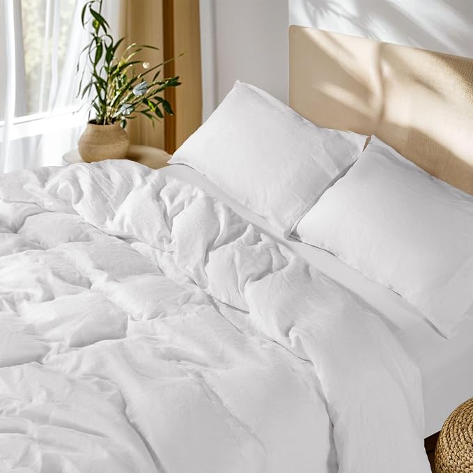 SONORO KATE 100% French Linen Duvet Cover King Size, Soft Breathable by SONOROKATE