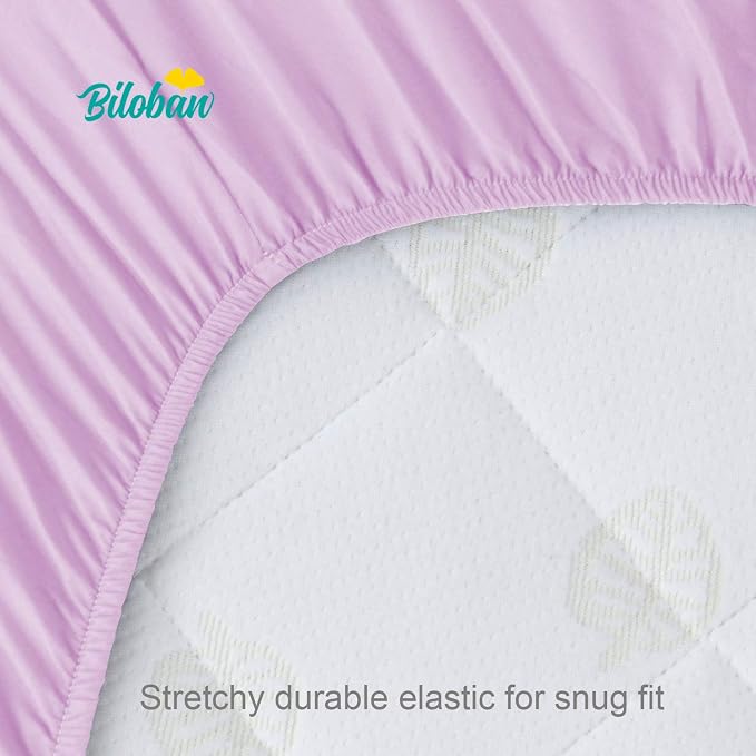 Biloban Pack and Play Sheets Fitted, 2 Pack Pack and Play Sheet Fits - Image 4