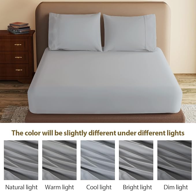 100% Egyptian Cotton Fitted Sheet Twin XL/Split King Size, 600 Thread Count - Image 9