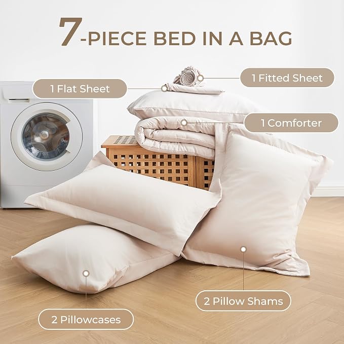 Sasttie Oversized King Comforter Set, 7 Pieces Extra Large Bed in a Bag - Image 6