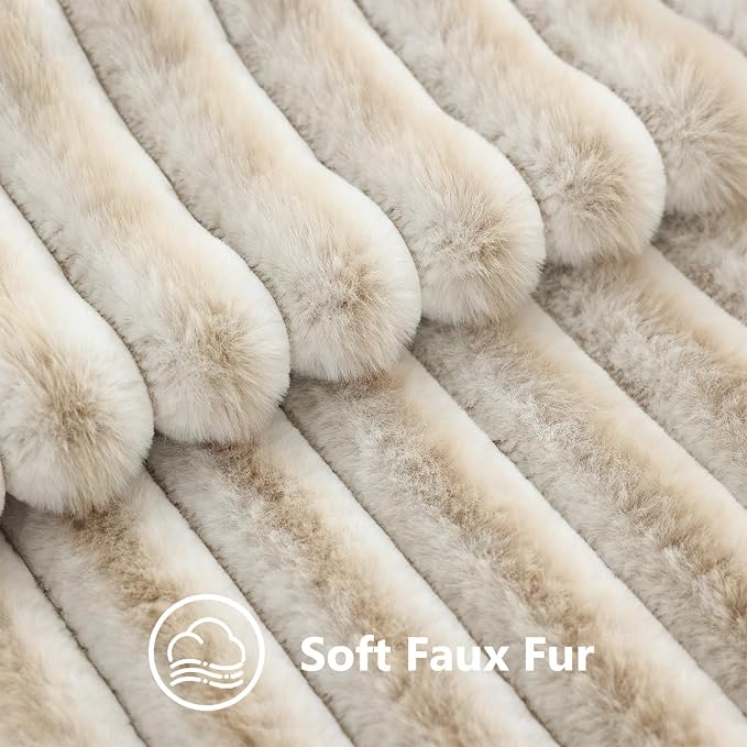 decorUhome Summer Cozy Faux Fur Throw Pillow Covers 20x20 Set of 2 Decorative - Image 3